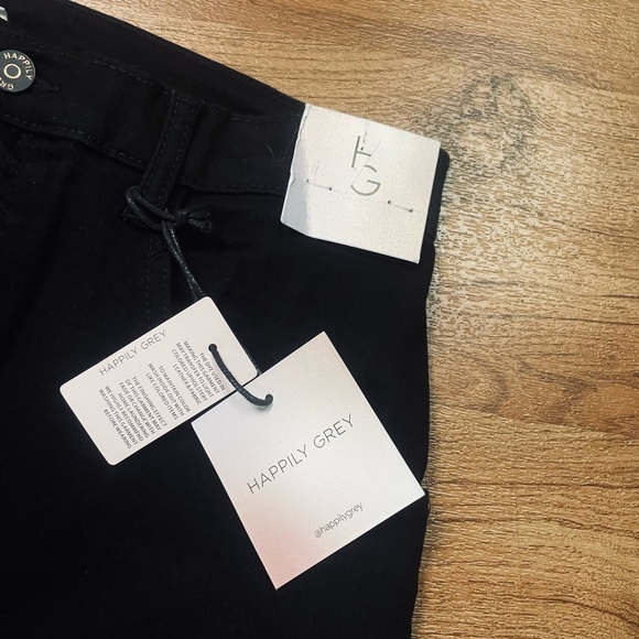 HOST PICK Happily Grey Black Front Split Denim Midi Skirt 🖤 NEW 🖤 Size 11 - Picture 3 of 4